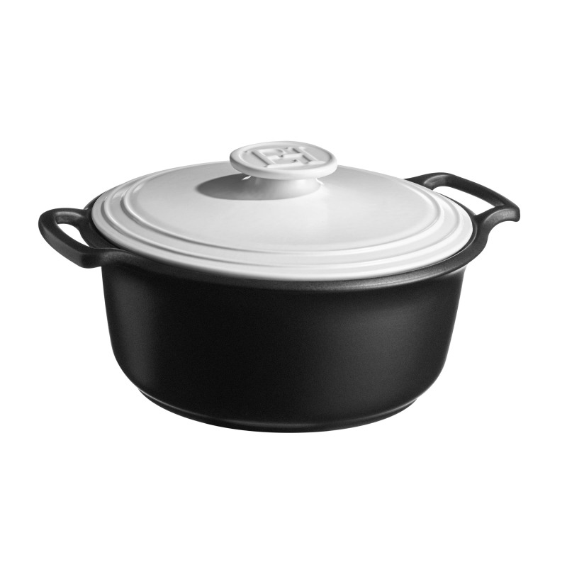 Emile Henry Odlehčený keramický kastrol na indukci s poklicí Sublime+, Ø 29 cm / 7 l, bílá 774770P