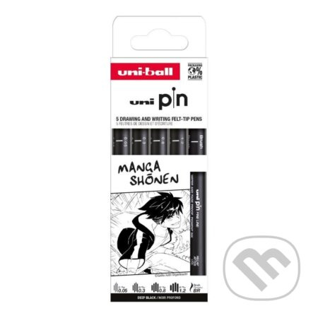 UNI PIN Drawing - sada linerů Manga Shonen (5 ks)