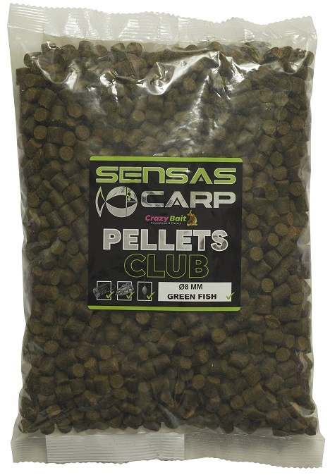 Sensas pelety club green fish 800 g - 8 mm