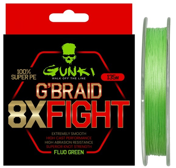 Gunki splétaná šňůra g braid 8x fight pike ad 135 m - 0,33 mm