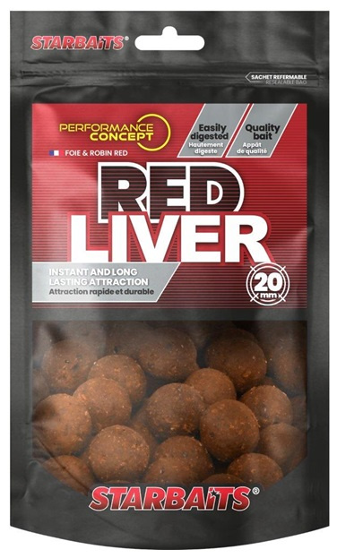 Starbaits boilie red liver - 200 g 20 mm