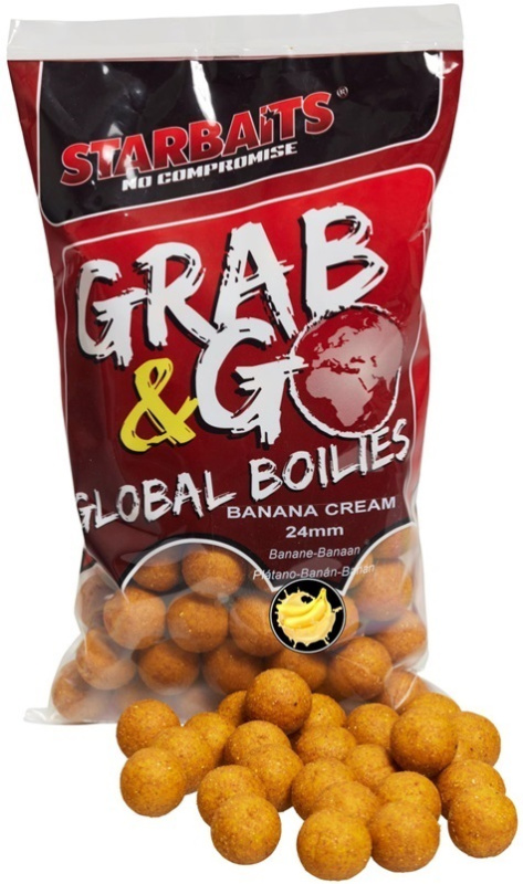 Starbaits boilies g&g global banana cream - 800 g 24 mm