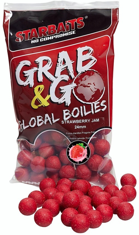 Starbaits boilies g&g global strawberry jam - 800 g 24 mm