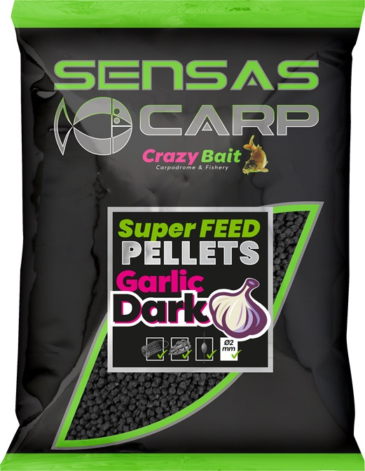 Sensas pelety super feed garlic dark 650 g - 2 mm