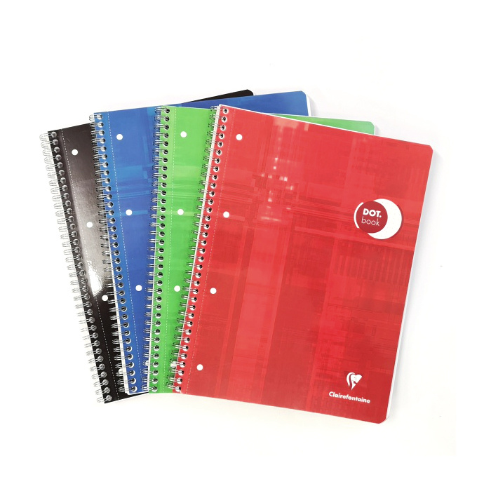 Clairefontaine Metric - kroužkový blok - A4, 90 l., tečkovaný, mix barev