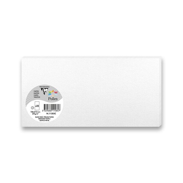 Barevná dopisní karta Clairefontaine, 106 x 213 mm do DL obálek, 25 ks perleťová, DL