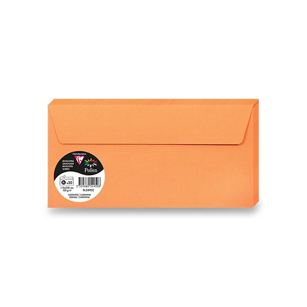 Barevná obálka Clairefontaine, DL, samolepicí, 20 ks oranžová
