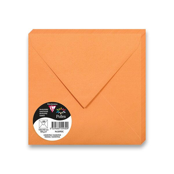 Barevná obálka Clairefontaine 165 × 165 mm, olizová, 20 ks oranžová