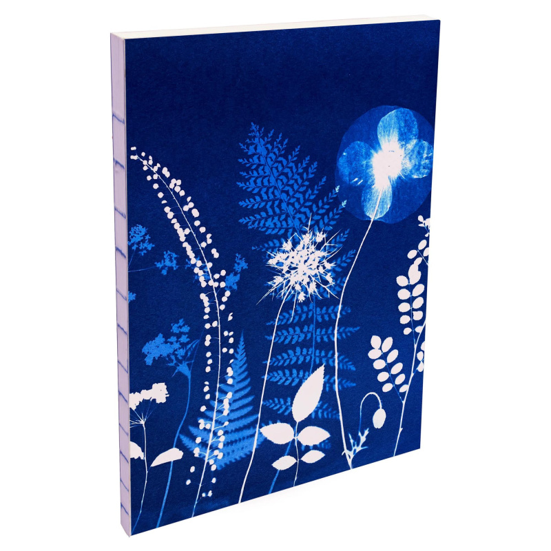 Zápisník Cyanotype, A5, 80 listů, linkovaný - luční kvítí