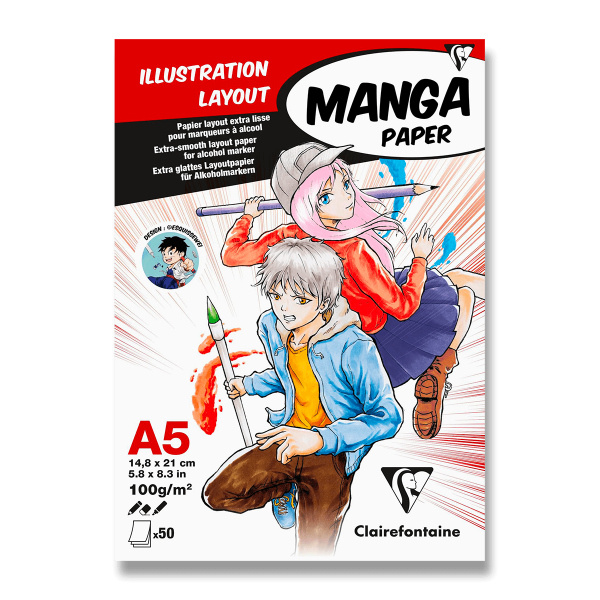Blok Clairefontaine Manga Illustrations - A5, 50 listů, 100 g Clairefontaine