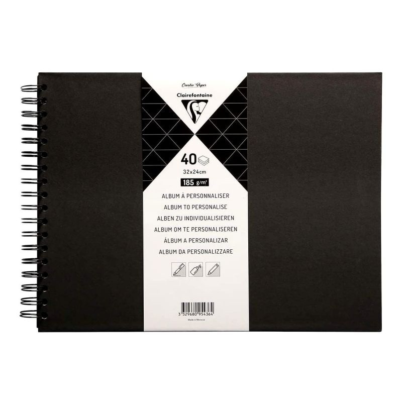 Album kroužkové černé (185g/m2, 40 listů) 32×24cm