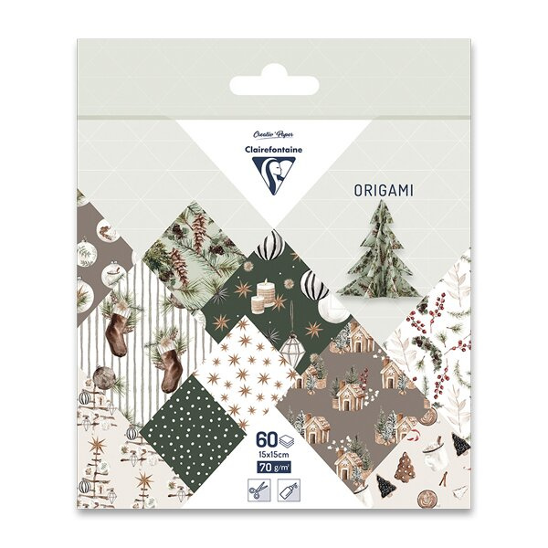 Sada papírů Clairefontaine Origami Cozy Christmas 60 listů Clairefontaine
