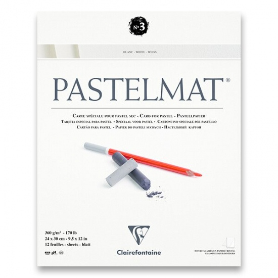Blok Clairefontaine Pastelmat White No.3 24x30cm, 12 listů, 360g Clairefontaine