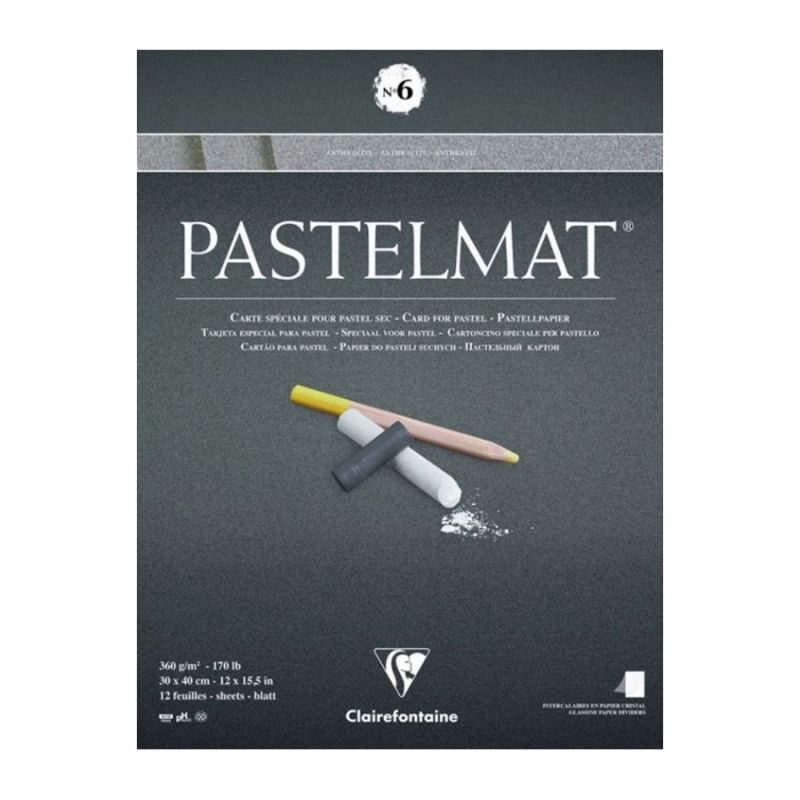 Skicák Pastelmat N°6 Anthracite (360g/m2, 12 listů) 30x40cm