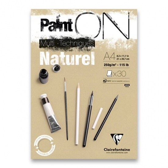 Blok Clairefontaine Paint on Natural A4, 30 listů, 250g Clairefontaine