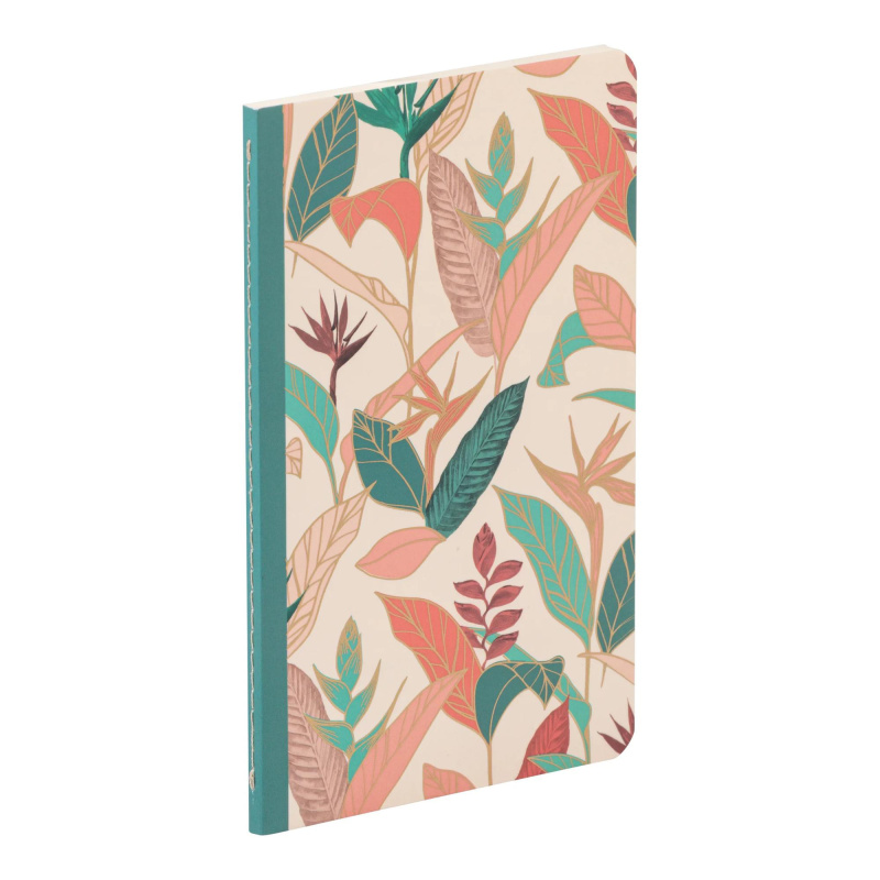 Sešit Gaia beige, 11x17cm, 48 listů, linkovaný - zelená