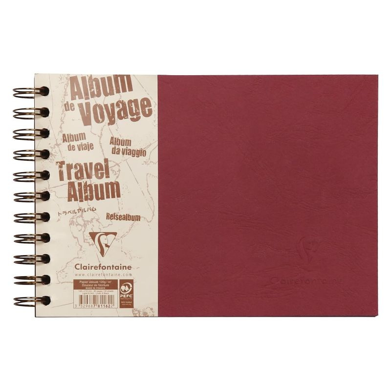 Album kroužkové červené cestovní (120;160g/m2, 40 listů) 21×14,8cm