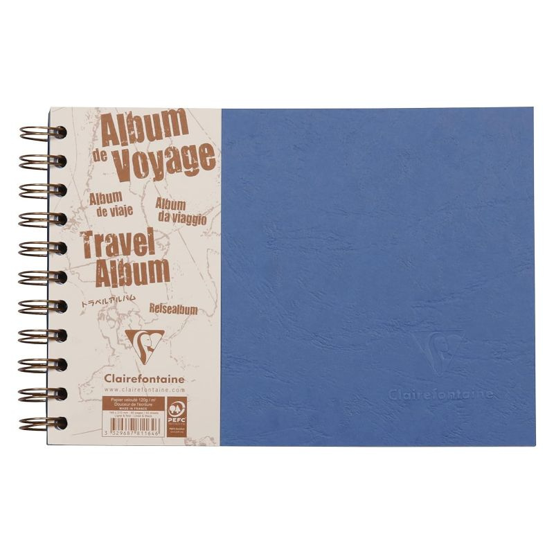 Album kroužkové modré cestovní (120;160g/m2, 40 listů) 21×14,8cm