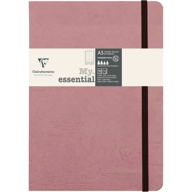 Zápisník tečkovaný My Essential s šitou vazbou A5 růžový