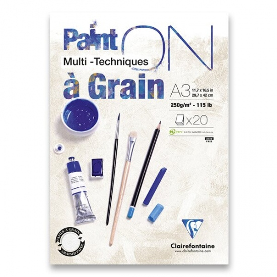Blok Clairefontaine Paint on Grain A3, 20 listů, 250g Clairefontaine