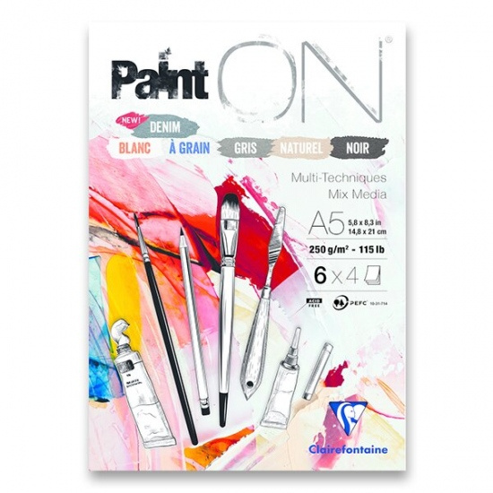 Blok Clairefontaine Paint on Mix Colors A5, 24 listů, 250g Clairefontaine