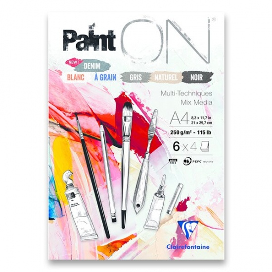 Blok Clairefontaine Paint on Mix Colors A4, 24 listů, 250g Clairefontaine