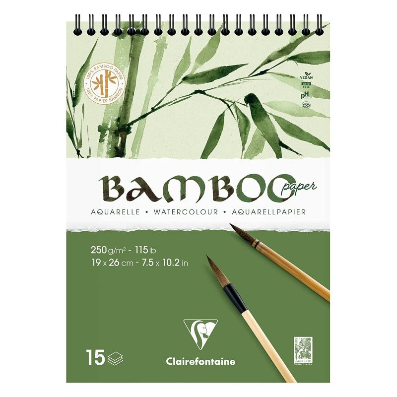 Skicák na akvarel Bamboo kroužkový (250g/m2, 15 listů) 19x26cm