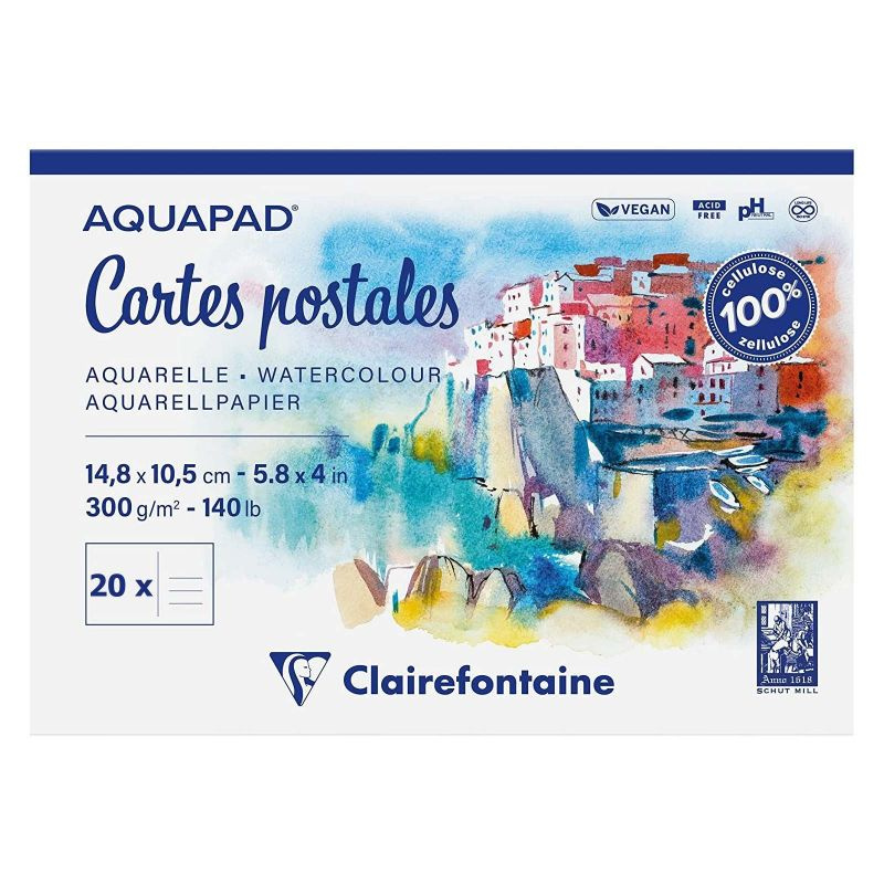 Akvarelové pohlednice Clairefontaine (300g/m2, 20ks) A6