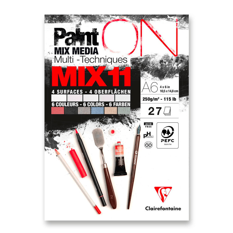 Clairefontaine Paint'ON Mix11 - blok - A6, 27 listů, 250 g