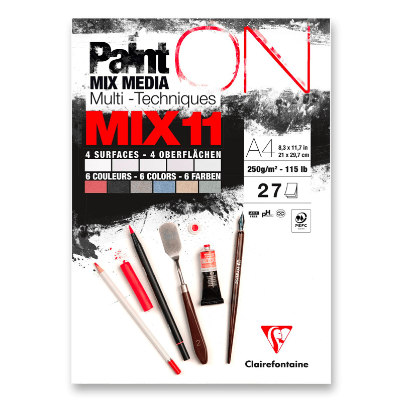 Clairefontaine Paint'ON Mix11 - blok - A4, 27 listů, 250 g