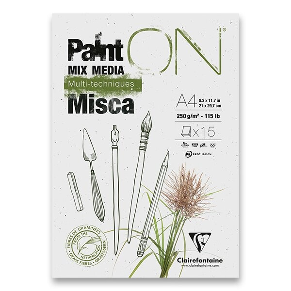 Blok Clairefontaine Paint On Misca A4, 15 listů, 250 g Clairefontaine