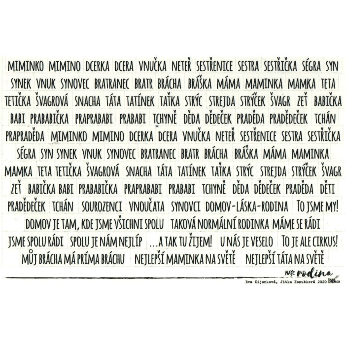 Samolepky průhledné A5 - Naše rodina č.1