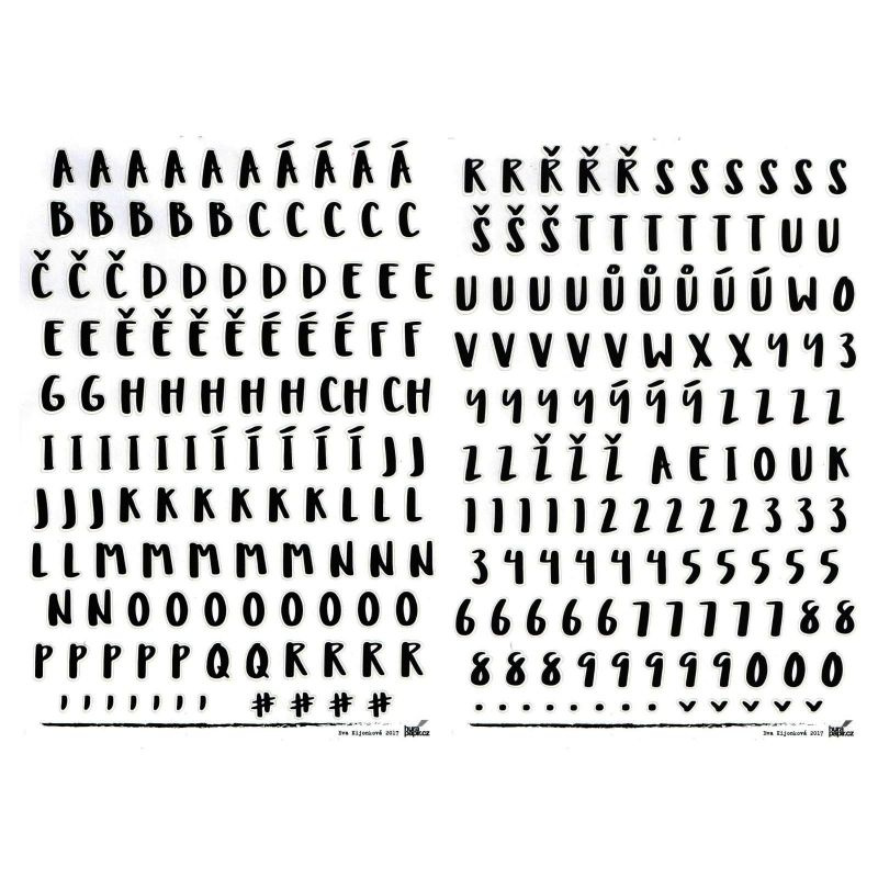 Samolepky A4 - Abeceda a čísla č.1