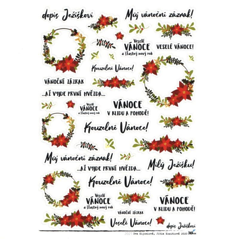 Samolepky A5 - Dopis Ježíškovi, vánoční hvězda