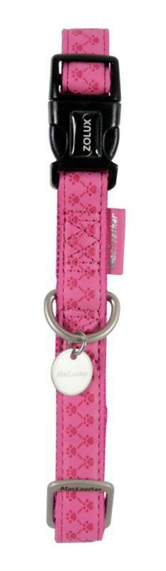 Obojek pes MAC LEATHER růžová 10mm/20-30cm Zolux