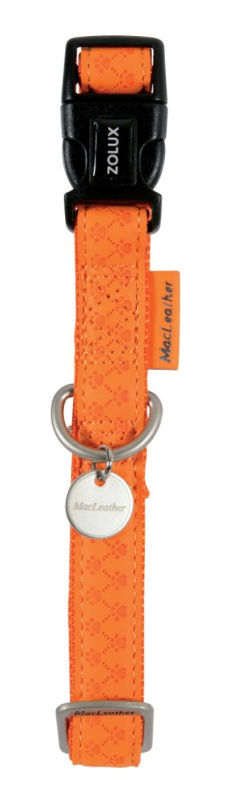Obojek pes MAC LEATHER oranžová 25mm/45-68cm