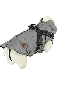 Obleček bunda pro psy S POSTROJEM černošedá 40cm Zolux