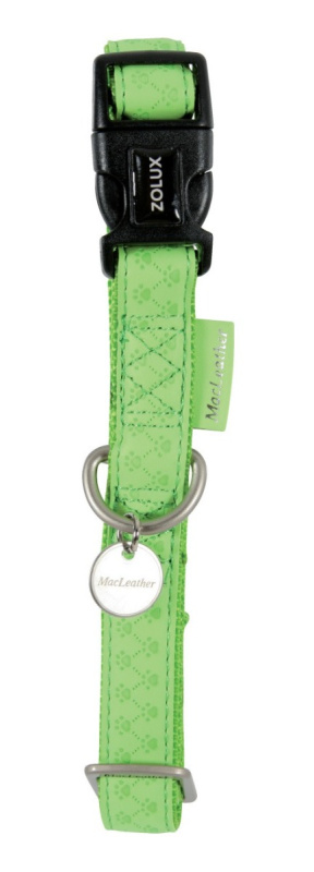Obojek pes MAC LEATHER zelená 10mm/20-30cm