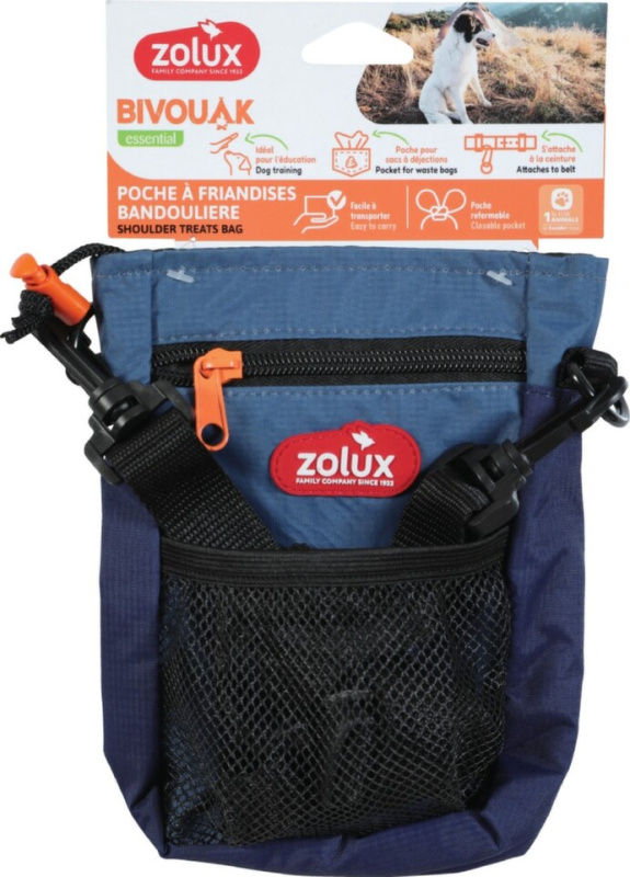 Kapsička na pamlsky BIVOUAK s popruhem modrá Zolux 1 ks modrá