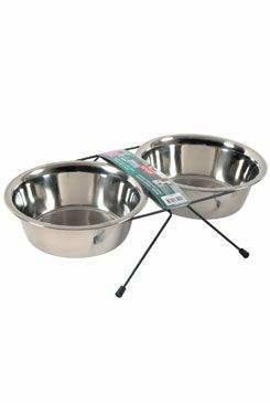 Miska nerez stojan+2 misky pes STEEL 1,3l