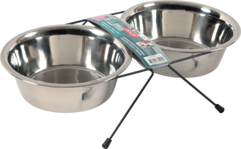 Miska nerez stojan+2 misky pes STEEL 1,3l