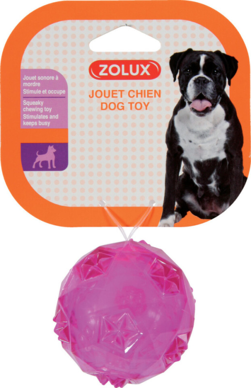 Hračka pes míček TPR POP BALL 6cm růžová Zolux 1 ks