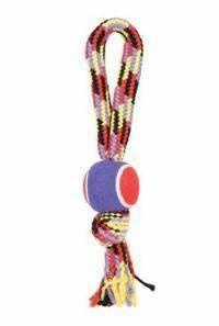 Hračka pes TENNIS BALL ROPE s rukojetí Zolux 40 cm