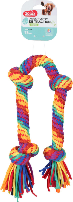 Hračka pes RAINBOW 4 Uzly 78cm Zolux 78cm