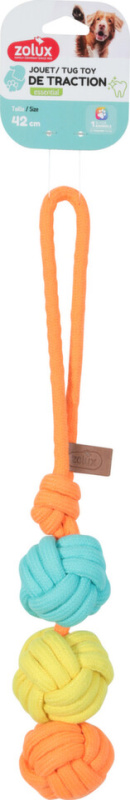 Hračka pes TWIST 3 Míčky na laně 42cm Zolux