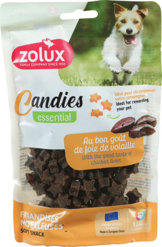 Pochoutka pes CANDIES hvězdičky játrové Zolux 150g
