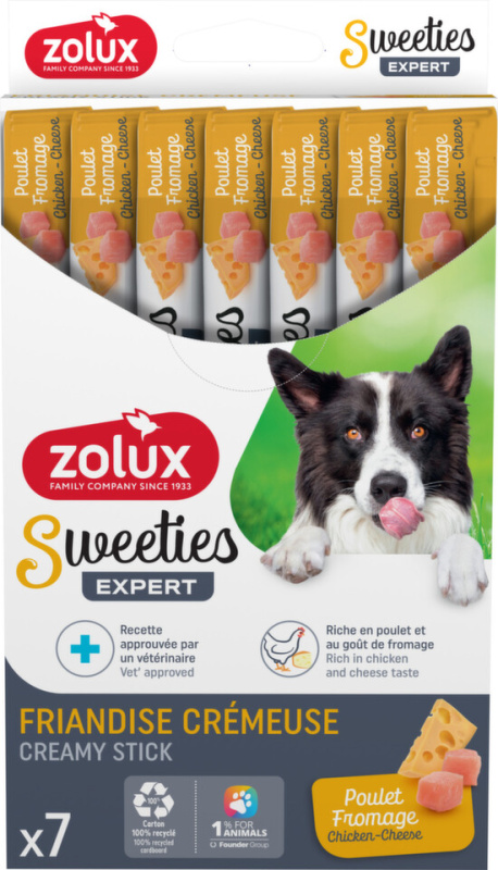 Zolux S.A.S. Pochoutka pes SWEETIES kuře,sýr 7ks Zolux