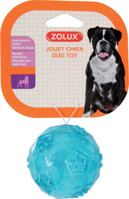Hračka pes míček TPR POP BALL tyrkysová Zolux 6 cm