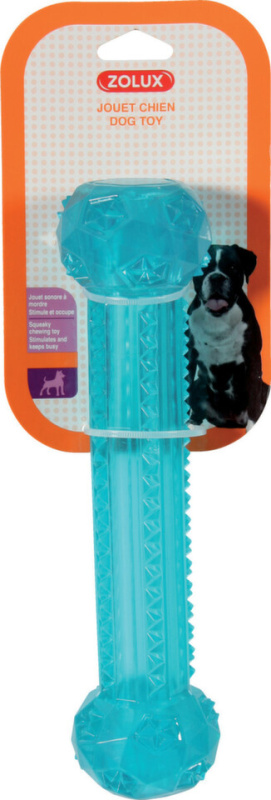Hračka pes kost TPR POP STICK Zolux 25cm tyrkys