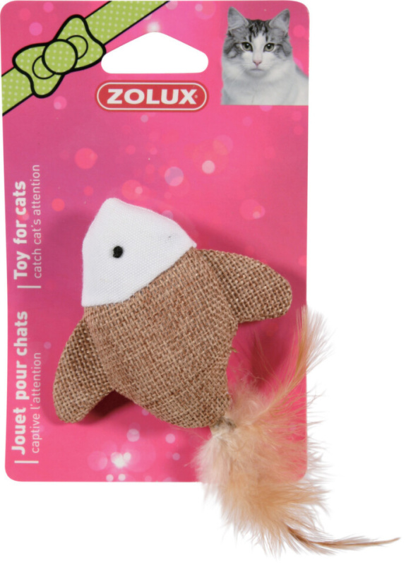 Hračka kočka ryba 7,5cm textil Zolux 1 ks